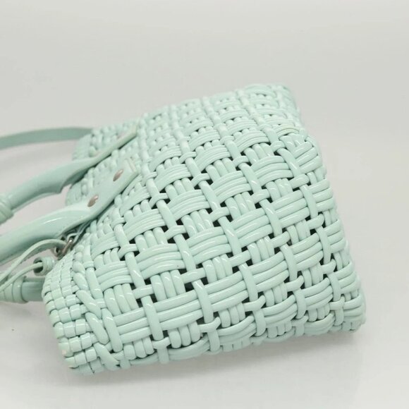 BALENCIAGA Hand Bag Vinyl 2way Green Silver Auth - Picture 4 of 16